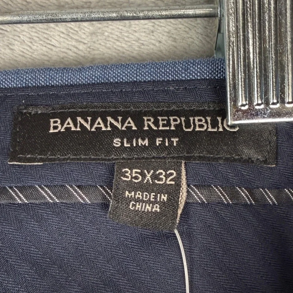Banana‎ Republic Slim Fit 35x32 Blue Chino Dress Pants Men's Casual Business